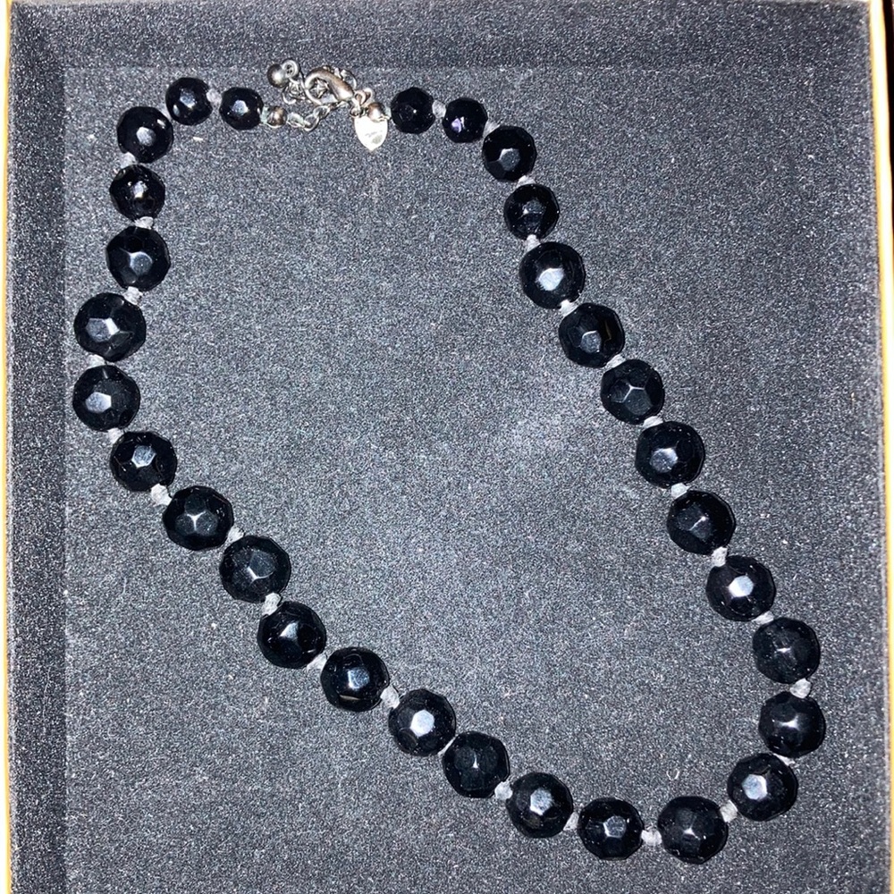 Express Black Faceted Bead Necklace